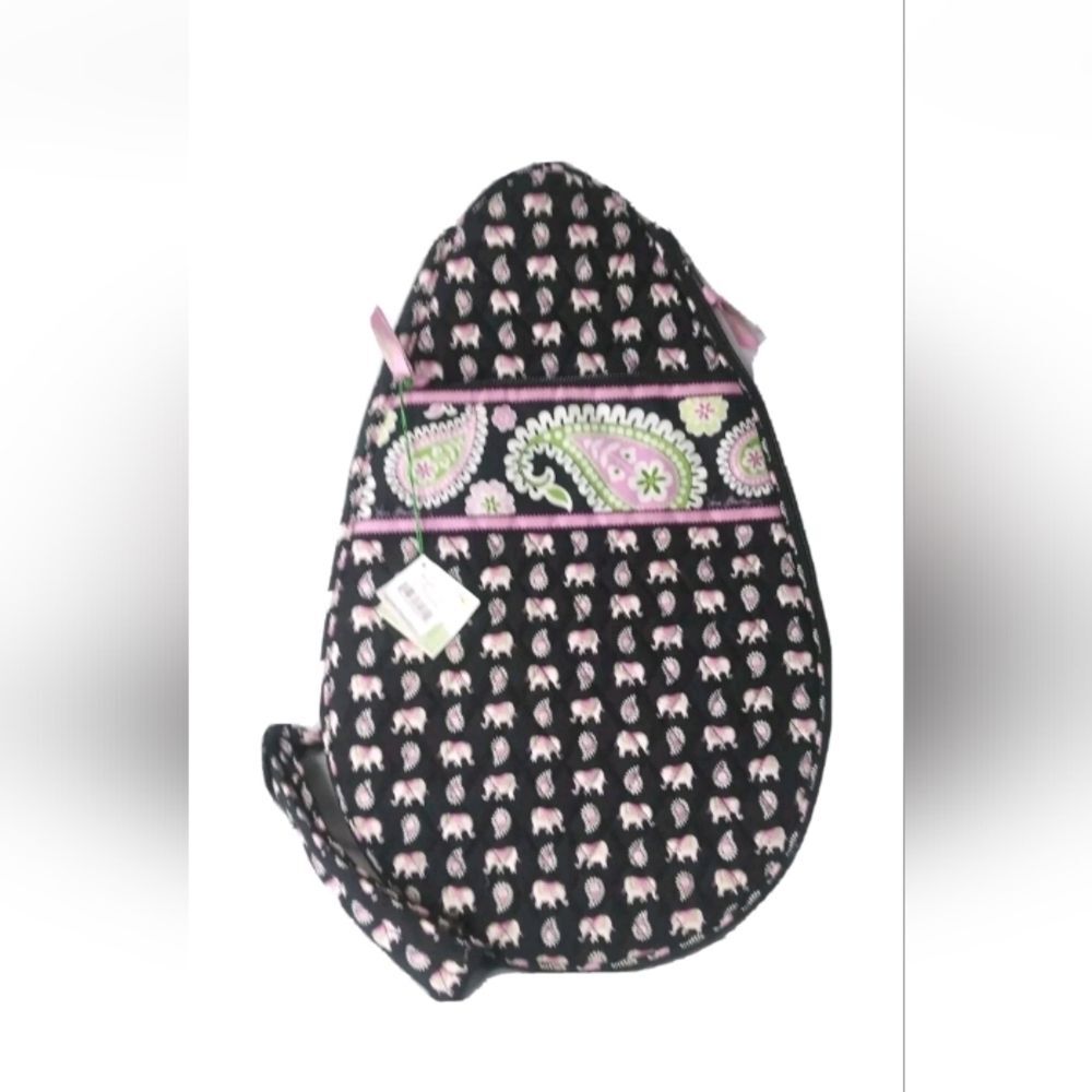 Vera Bradley Pink Elephants Shoulder Bag Tennis Racquet Cover Case Bag ~Retired